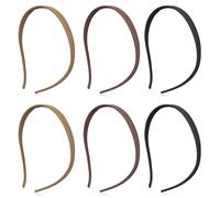 YONOY 6Pcs Plastic HairBand Designed for Eyewear No Pressure No Headache Comfortable Headbands for Women Fashion Thin Headbands Non Slip (Black, khaki,coffee)