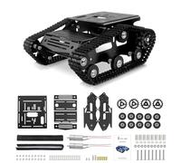 YonPhsy Robot Tracked Tank Car Chassis, Shock Absorbing Robot Chassis Full-Metal Robotic Moving Platform Track for Raspberry Pi Arduino Jetson Microb DIY Maker Smart Car Learning Kit