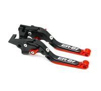 YONPJER Brake Levers Motorcycle Accessories CNC Adjustable Folding Extendable Brake Clutch Levers for Kawasaki ER6F 2009-2016(BKRDBKRD)