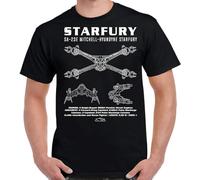 YONQI Babylon 5 Starfury Schematic Adult Shirt-XL Black
