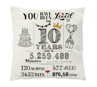 Yontree 10th Birthday Gift for Girls and Boys - 45x45 CM Double-Sided Throw Pillow Cover - Birthday Decorations and Present for 10 Year Old