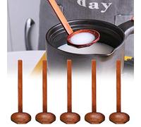 Yontree 5PCS Ramen Spoons Japanese Soup Spoon Wooden Ramen Spoons with Long Handle, Tortoise Pot Spoon for Porridge Restaurant, Household, Eating Mixing Stirring Cooking, 8.26Inch Length