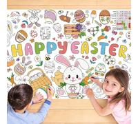 Yontree Easter Coloring Tablecloth for Kids, 31 x 72 Inch Easter Crafts for Teaching Activities, Coloring Poster Banner Gifts for Easter Classroom Crafts Activities