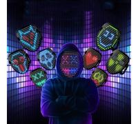 Yontwe LED Mask Luminous Masks 25 Animations, 25 Pictures, Induction Switch Masks for Parties Carnival Gift Unisex Halloween LED Mask Shining