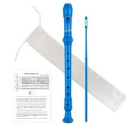 YONTY Soprano Recorder 8-Hole Instrument for Beginners Kids Students, Baroque Style C Key Flute with Cleaning Rod & acking Bag for Education & Entertainment - Royal Blue