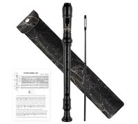 YONTY Soprano Recorder 8-Hole Instrument for Beginners Kids Students, Baroque Style C Key Flute with Cleaning Rod & acking Bag for Education & Entertainment-Obsidian
