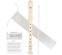 YONTY Soprano Recorder 8-Hole Instrument for Beginners Kids Students, German Style C Key Flute with Cleaning Rod & acking Bag for Education & Entertainment - Beige