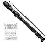 YONTY Soprano Recorder 8-Hole Instrument for Kids Beginners, German Style C Key Kids Flute with Cleaning Rod & Case Bag for School Education Home Entertainment - Black