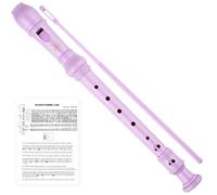 YONTY Soprano Recorder Instrument for Kids Beginners 8 Hole Flute for School Students with Cleaning Rod, C Key German Fingering, Pink Standard