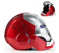 YONTYEQ Iron Hero MK 5 Matte Silver Helmet for Man - 1:1 Wearable Collectible with Voice, Touch & Remote Control, LED Eyes & Realistic Sound Effects - Cosplay & Display Prop Gift for Adults and Teens