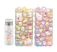 Yonuaret 3D Stickers for Children - Cute Decorative Animal Stickers, 2 Sheets Decorative Decals | For Notebook Scrapbooking Diary Laptop Crafts Children Girls Party Gifts Rewards