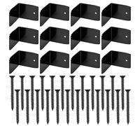 Yonuaret Black Rafter Brackets - Steel Corner Braces Roof Brackets - Heavy Duty Black Wood Joist Hangers with Strong Load Capacity for Fence Shed Beam Gazebo Pergola Railing