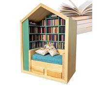 Yonuaret Bookshelf Fidget Toy | Small Bookshelf Toy,with 200 Books 2 Cushions Miniature House for Living Room Bedside Table Desktop Nursery Dormitory Bedroom Students Adults