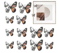 Yonuaret Butterfly Wall Stickers, Skeleton Flower Wall Decor, 3D Window Butterfly Decals Halloween Decoration for Living Room Workplace Daily Wedding Dorm Bedroom Furniture Classroom