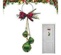Yonuaret Christmas Bell Decorations,with Bow Rustic Metal Tree Hanger Decor - Bells Hanger Garland Crafts,for Outdoor Front Door Home Mantle New Year Wedding Winter