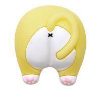 Yonuaret Door Stop Wall Protector, Self-Adhesive Door Handle Bumper, 3 x Cartoon Cat Butt Door Knob Bumper Adhesive, No Drilling, Shock Absorbing Wall Protection for Study, Bathroom