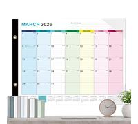 Yonuaret Erasable Calendar | Jan 2026-Jun 2027 Wall Calendar Organizer,Reusable Schedule Organization Erasable Marker for School Meeting Classroom Living Room Office