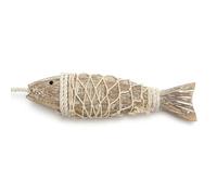 Yonuaret Fish Wall Decor | 2-pieces Wooden Fish Ornament With Fishing Net,Aesthetic Art Decoration for Home Boats Balcony Pub Bedroom Entrance Living Room Shop Bathroom