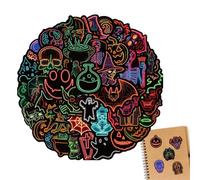 Yonuaret Halloween Stickers Neon - Horror Graffiti Stickers 50X - Adhesive Halloween Stickers for Party Decorations, Waterproof Laptop Decals, Scrapbook Stickers
