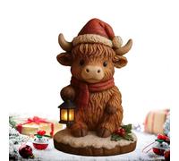 Yonuaret Highland Cow Statue Indoor | Christmas Decor LED Night Light,Desktop Holiday Night Light,for Living Room Bedroom Bedside Nightstand Desk Bookshelf Home Office Students Writers Readers