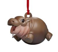 Yonuaret Hippo Christmas Tree Ornament - Acrylic 2D Cute Hippo Ornament,Seasonal Decorations for Thanksgiving Car Living Room Bedroom Holiday Apartment