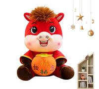 Yonuaret Plush Horse - Plush Chinese New Year Horse,2026 Cartoon God Of Wealth Peace Chinese New Year Mascot Doll for Nursery Bedside Table Sofa Decor Party