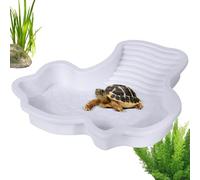 Yonuaret Reptile Bathing Pool,Tortoise Water Food Dish Reptile Bath | Soaking Bathing Dish Basking Terrace, Pet Supplies Food Bowl for Amphibians, Frogs, Bearded Dragon, Geckos