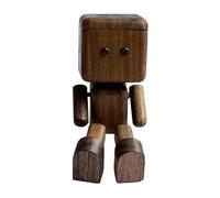 Yonuaret Shaking Wooden Man Figure, Shaking Leg Wooden Man, Funny Wood Desktop Decor Automotive Accessories for Desk Road Trip Shelf Tabletop Long Driving Home