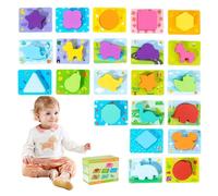 Yonuaret Shape Puzzle, Colourful Sorting Game, Ergonomically Grippable Learning Cube for Stacking for Playful Promoting Fine Motor Skills for and