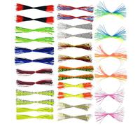 Yonuaret Silicone Jig Skirts - Silicone Baits Change Skirts,30 Bundles Lures Jigs for Bass Trout Catfish Fishing Ice Lake River Pond Boat Shore Flyfishing