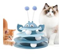 Yonuaret Stimulating Cat Toys, 3-Stage Cute Teaser, 3-Stage Turntable Enrichment for Home Cats, Enrichment and Mental and Physical Stimulation Movement