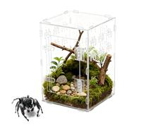 Yonuaret Terrarium for Jumping Spiders, Habitat Box Made of Clear Acrylic with a Cave - Enclosure for Praying Mantis - For Water Turtles, Bearded Dragons, Snakes, Land Turtles, Geckos
