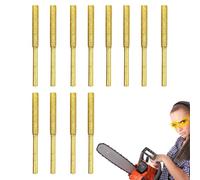 Yonuaret Titanium Plated Sharpening Wheels, 4mm/4.8mm/5.5mm Titanium Plated Burr Stone File, 12X High Hardness Chainsaw Sharpening Kit, Burr Grinder Chain Saw Drill Bits for Electric Chain Saw