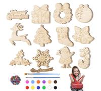 Yonuaret Unfinished Wooden Ornaments for Christmas,Holiday Pendant Decoration | Wooden Christmas Ornaments Making Kit for Handcrafting Indoors Outdoors Fireplace Festival Classroom Party