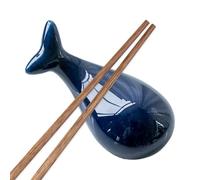 Yonuaret Whale Ceramic Chopstick Holder, Cute Whale Ceramic Dinner Chopstick Rest Holder, Utensil Cutlery Stands Tabletop Spoon and Fork Holder Rack for Study Room, Bedroom