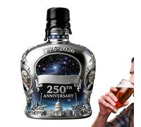 Yonuaret Whiskey Bottle - 350ml American Bourbon Decanter 250th | Collectible Liquor Carafe for Bartender Lovers Collectors Home Bar Display Case Restaurants Hotels