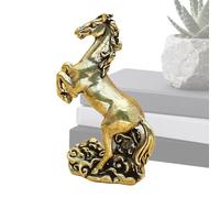 Yonuaret Year of the Horse Sculpture - Brass Figure for Wealth as a Keepsake | 2026 Year of the Horse Desk Figure | For Family Friends Classmates Collectors Bookshelf Dining Table