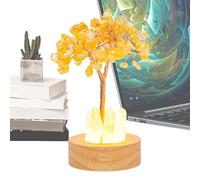 Yonuaret Yellow Crystal Money Tree - Crystal Tree Bedside Lamp - Crafts Ornaments for Apartment Living Room Bedroom Study Dormitory Offices Car Thanksgiving