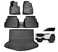 Yonugli Floor Mats 2 Rows and Trunk Cargo Liner Compatible for 2017-2022 2023 Mazda CX-5 All Weather Rubber Protection Mat Waterproof TPE Odorless Black (Mazda CX-5 Floor Mats+Cargo Liner)