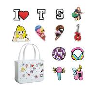 Yonuni 12pcs Charms for Bogg Bag,Accessories for Bogg Bag,PVC Flower Charms for Simply Southern Totes,Insert Decorative for Handbag Beach Tote Bag, Rubber, No Gemstone