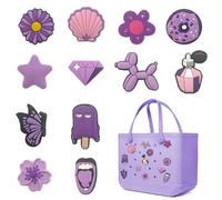Yonuni 12pcs Charms for Bogg Bag, PVC Beach Charms for Simply Southern Totes, Insert Decorative for Handbag Beach Tote, Standard, Polyvinyl Chloride, No Gemstone