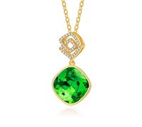 YONVUN Austria Crystal Zircon Diamond Pendant Infinity Necklace | Plated 18k Gold Gemstone Birthstone Statement Jewelry Gift for Wife Mom Daughter Girlfriend