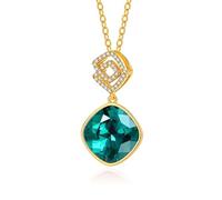 YONVUN Austria Crystal Zircon Diamond Pendant Infinity Necklace | Plated 18k Gold Gemstone Birthstone Statement Jewelry Gift for Wife Mom Daughter Girlfriend