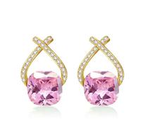 YONVUN Austrian Crystal Drop Dangle Earrings | Plated 18K/Rose Gold Zircon Gemstone Birthstone Hanging Dangly Stud Earrings Jewelry Gift for Wife Mom Daughter Girlfriend