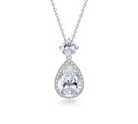 YONVUN Crystal Diamond Gemstone Pendant Necklace Plated 18k Gold Teardrop Oval Pear Zircon Birthstone Ruby Emerald Sapphire Amethyst Jewelry Set Gift for Mother Wife Girlfriend Daughter