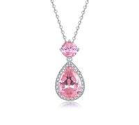 YONVUN Crystal Diamond Gemstone Pendant Necklace Plated 18k Gold Teardrop Oval Pear Zircon Birthstone Ruby Emerald Sapphire Amethyst Jewelry Set Gift for Mother Wife Girlfriend Daughter
