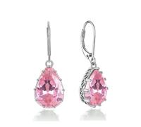 YONVUN Crystal Zircon Drop Dangle Leverback Earrings Teardrop Oval Pear Gemstone Birthstone Dangly Hanging Earrings Jewelry Set Gift for Wife Mom Daughter Girlfriend