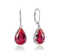 YONVUN Crystal Zircon Drop Dangle Leverback Earrings Teardrop Oval Pear Gemstone Birthstone Dangly Hanging Earrings Jewelry Set Gift for Wife Mom Daughter Girlfriend