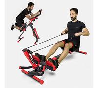 Yonxuleo 3-in-1 Foldable Rowing Machine and Ab Machine with LCD Monitor for Full Body Workout, Burning Calories and Getting Healthier,Rowing&Abdominal Trainers Machine Home Gym Fitness Equipment