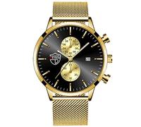 YONY 2022 Brand Mens Luxury Watches Fashion Stainless Steel Mesh Belt Quartz Wrist Watch Men Sports Luminous Clock-As Shown 3